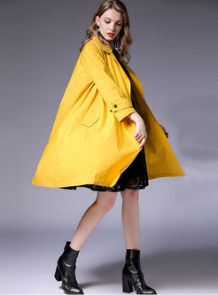 Loose Notched Fold Loose Overcoat