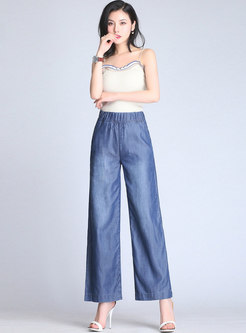 Casual All-matched Loose Denim Wide Leg Pants