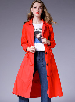 Plus Size Print Loose Trench Coat