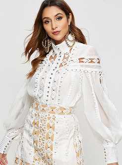 Sexy Summer Hollow Out Embroidered Loose Blouse