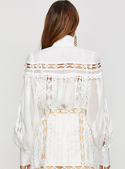 Sexy Summer Hollow Out Embroidered Loose Blouse