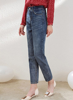 Casual Denim All-matched Straight Pants