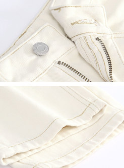 Casual White All-matched Straight Pants