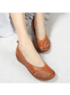 Casual Patchwork Leather Daily Shoes