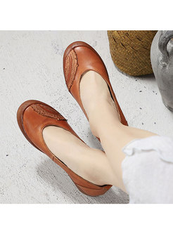 Casual Patchwork Leather Daily Shoes