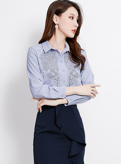 Casual Lapel Single-breasted Blouse