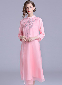 Retro Mandarin Collar Cheongsam Dress