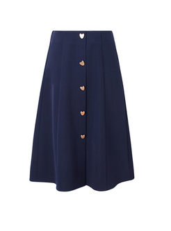 High Waisted Skirt With Heart Buttons