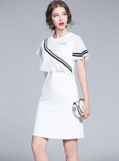 White Short Sleeve Mini Bodycon Dress