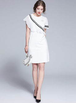 White Short Sleeve Mini Bodycon Dress
