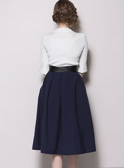 Flare Sleeve High Waisted Skirt Suits