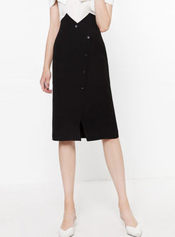 Irregular High Waisted Slit Skirt