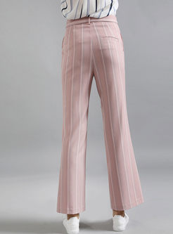 Asymmetric High Waisted Striped Pants