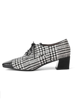 Casual Plaid Patchwork Leather Shoes