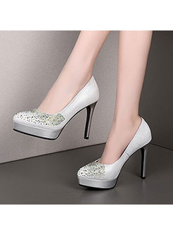 Stylish Diamond Platform High Heel Shoes