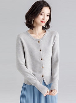 Casual Single-breasted Knitted Loose Cardigan