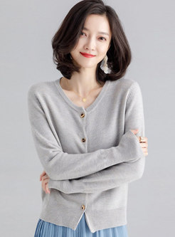Casual Single-breasted Knitted Loose Cardigan