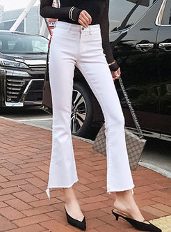White High Waisted Flare Pants