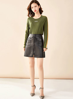 Brief All-matched High Waist Slim Skirt