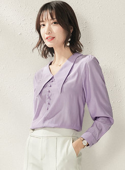 Casual Lapel All-matched Loose Blouse