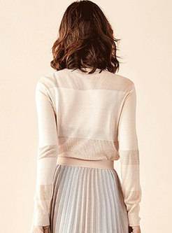 Brief O-neck Hollow Out Perspective Sweater