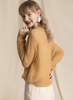 V-neck Loose Perspective Pullover Sweater