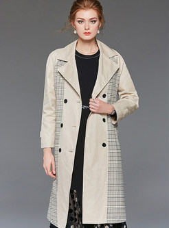 Casual Notched Loose Long Trench Coat