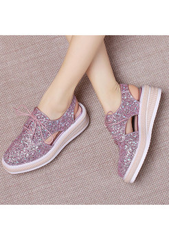 Casual Thick Outsole Bandage Shoes