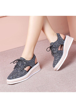 Casual Square Head Sequin Shoes