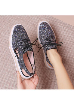 Casual Square Head Sequin Shoes