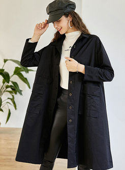 Lapel Single-breasted Loose Trench Coat