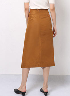Color-blocked High Waisted Chiffon Pleated Skirt