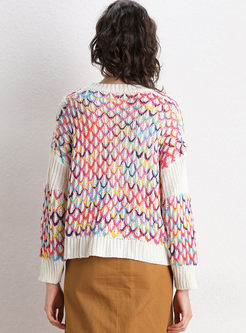 O-neck Openwork Pullover Loose Sweater
