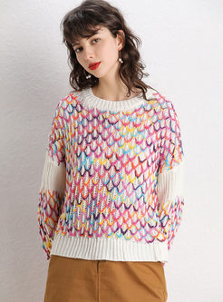 O-neck Openwork Pullover Loose Sweater