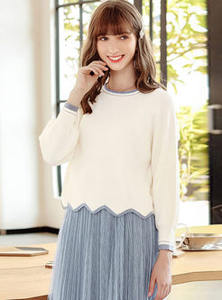 Sweet O-neck Pullover Loose Sweater