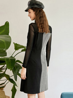 Fashion Perspective Patchwork Slim Dress