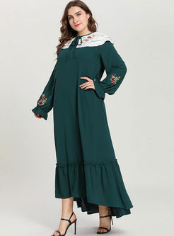 Falbala Patchwork Plus Size Maxi Dress
