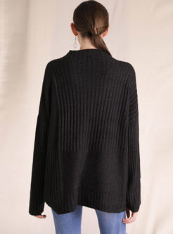 Brief Half Turtleneck Long Sleeve Sweater
