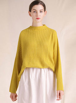 Yellow Pullover Loose Pullover Sweater