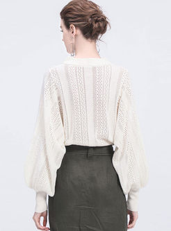 Fashion Openwork Pullover Loose Sweater