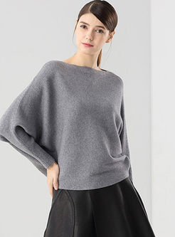 Bat Sleeve Loose Pullover Sweater