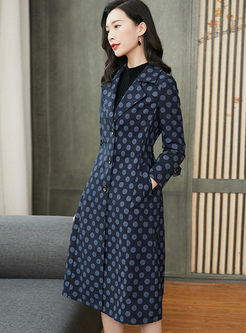 Long Sleeve Dot Single-breasted Trench Coat