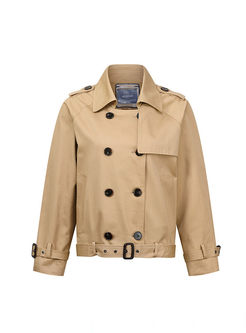 Lapel Double-breasted Loose Cargo Jacket
