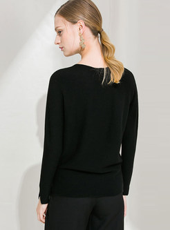 Brief O-neck Pullover Wool Sweater