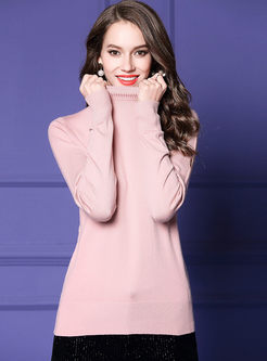 Solid Color Slim Pullover Sweater