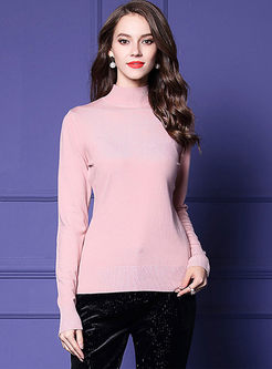 Solid Color Slim Pullover Sweater