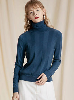 Turtleneck Long Sleeve Pullover Sweater