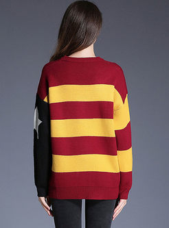 Fashion Pullover Striped Loose Sweater