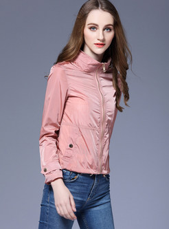 Casual Stand Collar Slim Short Jacket