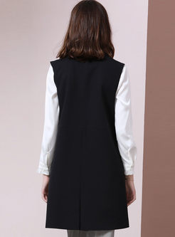 Brief Solid Color Lapel Slim Vest